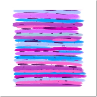 Purple and Blue Abstract Stripes Posters and Art